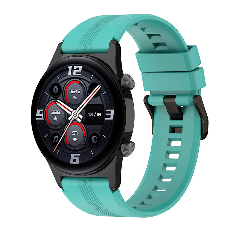For Honor Watch GS3 Stripe Design Silicone Watch Strap 22mm Replacement Wrist Band with Stainless Steel Buckle For Honor Watch GS3 Stripe Design Silicone Watch Strap 22mm Replacement Wrist Band with Stainless Steel Buckle